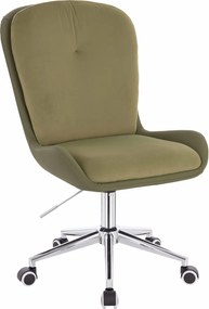 HR690K Scaun Velvet&amp;soft Piele Pu Măsline/Khaki Bază Cromata