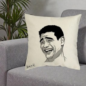 Perna Decorativa Yao Ming Meme, 40x40 cm, Ecru, Husa Detasabila, Perna Inclusa, BEKZ®
