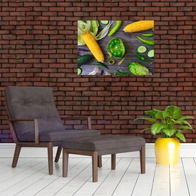 Tablou pe sticlă cu legume (70x50 cm)