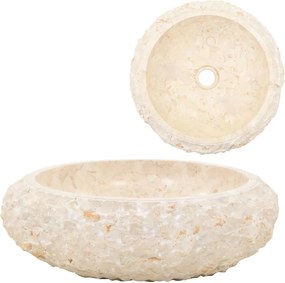 vidaXL Chiuvetă, crem, 40 x 12 cm, marmură