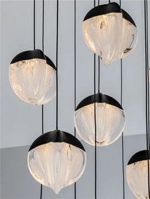 Lustra cu 18 pendule LED ALICIA negru