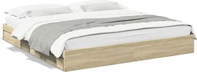 vidaXL Cadru de pat cu sertare stejar sonoma 180x200 cm lemn prelucrat