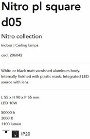 Spot LED aplicat modern Nitro pl square d05 NERO