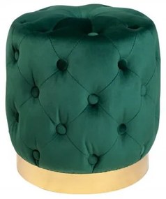 Taburete Modern Barock 35cm, verde inchis/ auriu