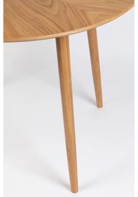 Masă de dining rotundă cu blat cu aspect de lemn de stejar ø 120 cm Fabio – White Label