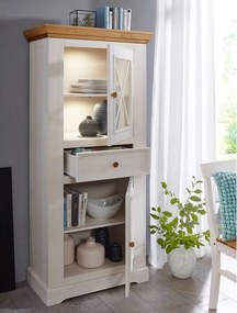 Set lemn masiv alb-natur Living Iris Model A