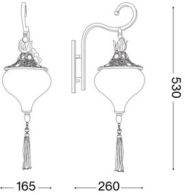 Lampă de perete Ideal Lux HAREM 1xE27/42W/230V alamă