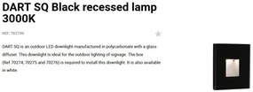 Spot LED de exterior IP65 iluminat ambiental DART SQ Black