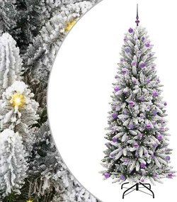 vidaXL Brad de Crăciun artificial cu 300 LED cu suport Alb 240 cm