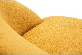 Fotoliu galben muștar cu tapițerie din țesătură bouclé Ginerva – Mauro Ferretti