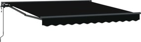 vidaXL Cadru de copertină Negru 350 x 250 cm Poliester cu Acoperire PU