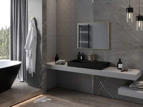 Mexen Loft oglindă de baie dreptunghiulară 80 x 60 cm, ramă aurie periată - 9852-080-060-000-50