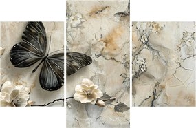 Tablou - Marmură de fundal cu fluturi (90x60 cm)