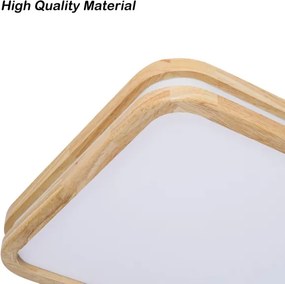 Brilagi - Corp de iluminat LED reglabil MOLINA SQUARE LED/128W/230V, stejar, 90x60 cm + telecomandă