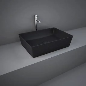 Lavoar negru mat rectangular Rak Feeling 50x36 cm