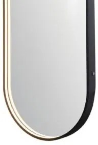 Oglindă de baie LED Elit’s Premium cu dezaburire – 50 × 90 cm, ramă neagră