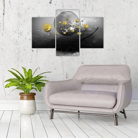 Tabloul cu bile abstracte aurii (90x60 cm)