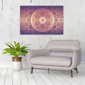 Tablou - Mandala pe gradient violet (90x60 cm)
