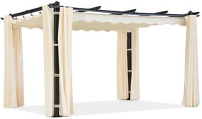 Barbados pergolă terasă 3x4 m cu perdele Garden Point bej antracit