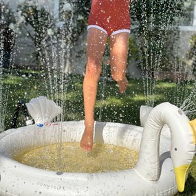 Piscina gonflabila copii cu stropitoare Lebada
