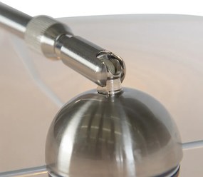 Lampă de perete modernă cu arc din oțel cu abajur alb 50/50/25 reglabil