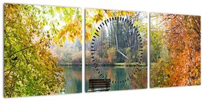 Tablou cu pescărie (cu ceas) (90x30 cm)