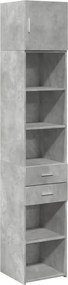 vidaXL Dulap depozitare slim gri beton 40x42,5x225 cm lemn prelucrat