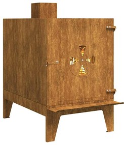 vidaXL Sobă de camping 35x50x60 cm Oțel Corten