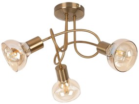 Lustra aplicata design modern Holly 3L auriu/amber