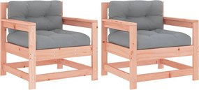 vidaXL Scaune de grădină cu perne, 2 buc., lemn masiv douglas