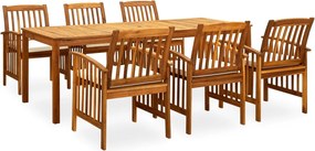 vidaXL Set mobilier de grădină cu perne, 7 piese, lemn masiv acacia