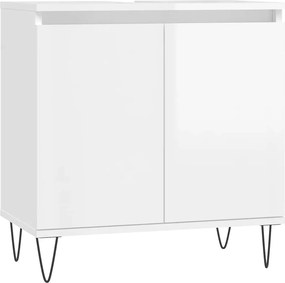 vidaXL Dulap de baie, alb extralucios, 58x33x60 cm, lemn prelucrat