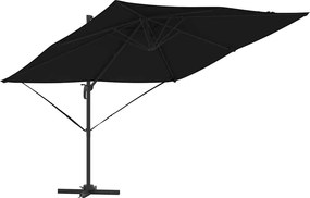 vidaXL Parasol Roma Negru 286 x 284 x 265 cm Aluminiu și poliester