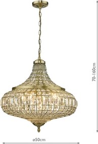 Där Lighting ASM0675 - Candelabru suspendat pe lanț ASMARA 6xE14/40W/230V din alamă