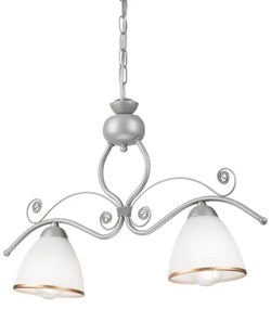 Lustră pe lanț RETRO 2xE27/60W/230V argintiu