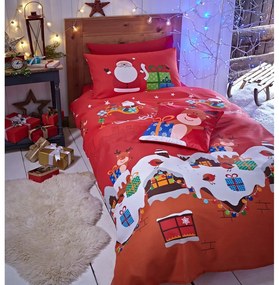 Lenjerie de pat pentru copii roșie pentru pătuț 120x150 cm Santa's Christmas Presents – Catherine Lansfield
