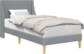 vidaXL Cadru de pat cu headboard Gri deschis 100 x 200 cm țesătură
