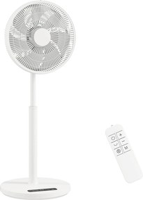 HOMCOM Ventilator pe picior, diametru 39 cm, 12 viteze, 4 moduri, temporizator 9H, oscilație 120°, înălțime reglabilă, alb | Aosom Romania