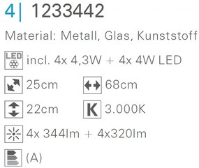Plafoniera LED cu brate si spoturi directionabile Ibiza 1233442 NV