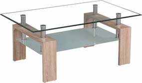 Masuta de cafea LIBOR NEW, stejar sonoma/transparent, MDF/sticla secur
