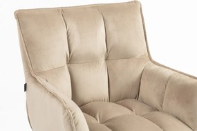 HR560N Scaun Catifea Latte cu Bază Neagră