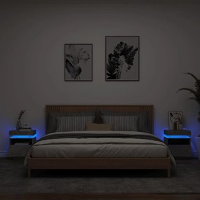 vidaXL Noptiere cu lumini LED, 2 buc., gri beton, 40x39x48,5 cm