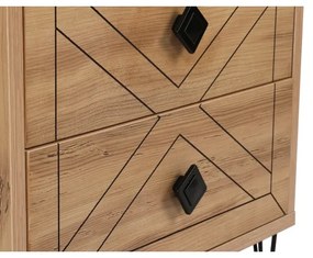 Noptieră LUNA 55x50 cm maro/neagră