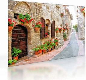 Tablou pe sticlă - Alee pitorească italiană (70x50 cm)
