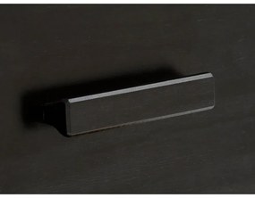 Comodă din lemn de pin cu uși din ratan Støraa Jolene, lățime 90 cm, negru