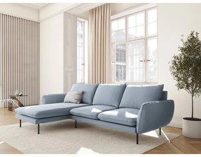 Colțar albastru deschis cu tapițerie din catifea (cu colțar pe partea stângă ) Vienna – Cosmopolitan Design