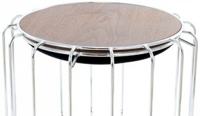 Taburet tapitat/masuta de cafea rotund/a Comfortable 50x50x45 cm negru