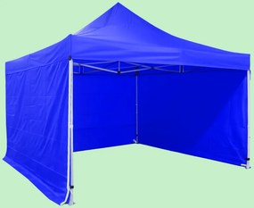 Cort pliabil 4×4 m – hexagonal din aluminiu, Albastru