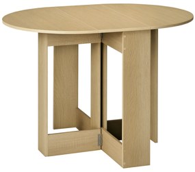 HOMCOM Masă Pliantă cu 2 Extensii Rabatabile, Masă Extensibilă cu Spațiu de Economisire, 104x76x73,7 cm, Lemn Natural | Aosom Romania
