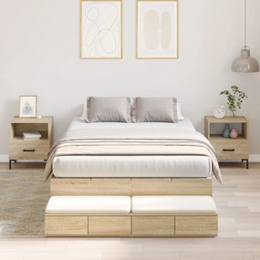 vidaXL Cadru de pat cu depozitare Sonoma Oak 120x190 cm